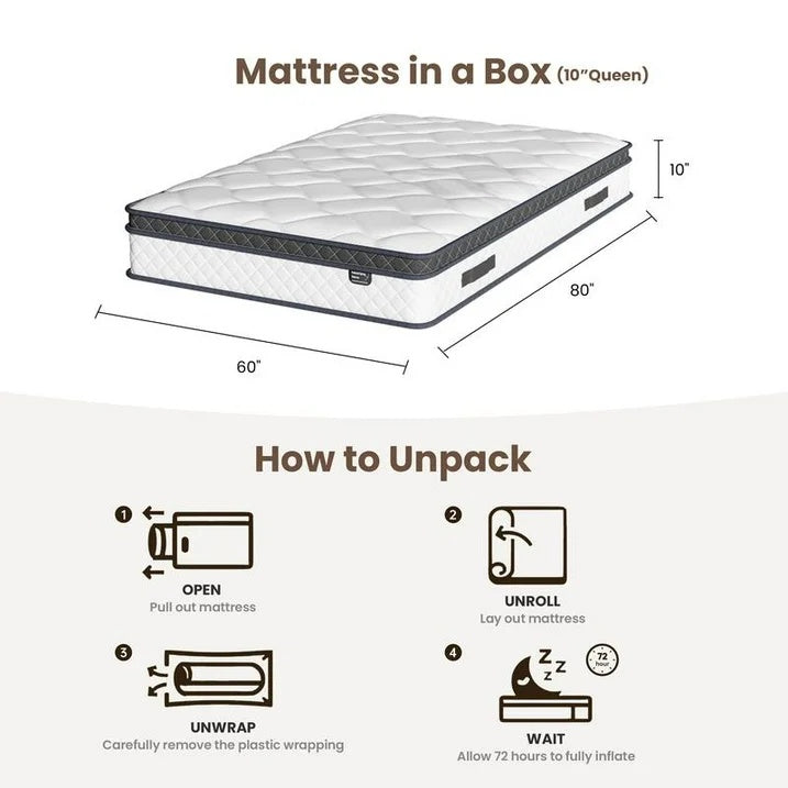 🎉Last day clearance sale!🛏️Mattress 10-12 Inch Hybrid Mattresses in a Box