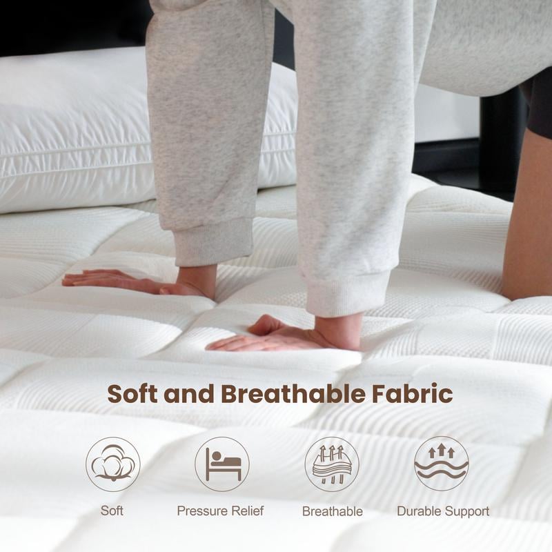 🎉Last day clearance sale!🛏️Mattress 10-12 Inch Hybrid Mattresses in a Box