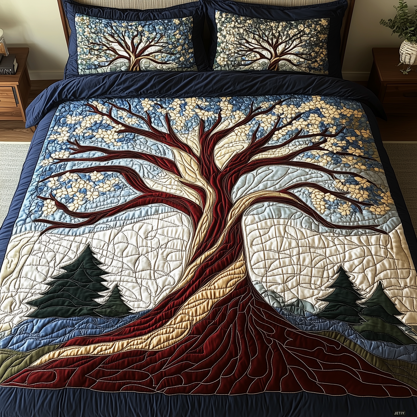 Tree Of Life 3-Piece Quilted Bedding Set NCU0VT70