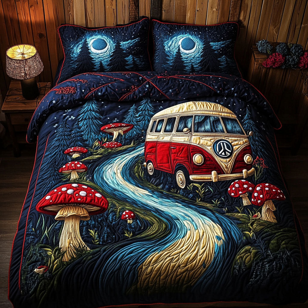 Hippie Van 3-Piece Quilted Bedding Set NCU0VT113