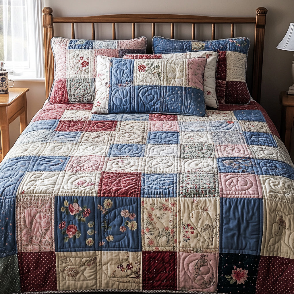 Patchwork 3-Piece Quilted Bedding Set NCU0VT100