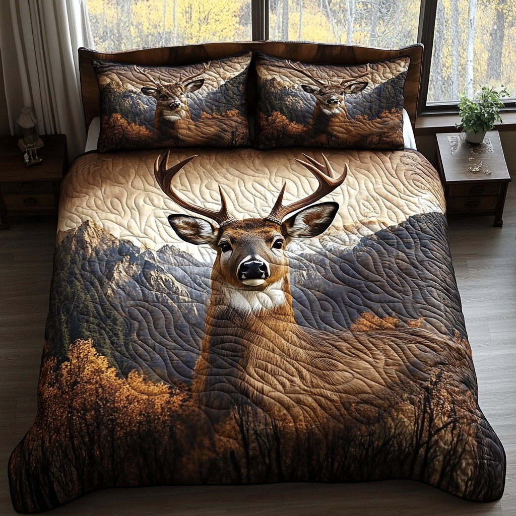 Forest Animals 3-Piece Quilted Bedding Set NCU0VT98