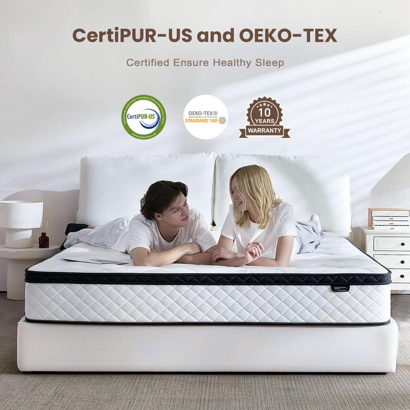 🎉Last day clearance sale!🛏️Mattress 10-12 Inch Hybrid Mattresses in a Box