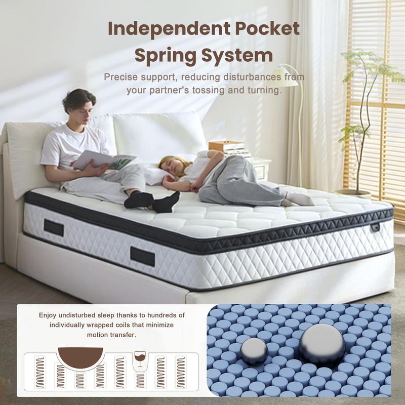 🎉Last day clearance sale!🛏️Mattress 10-12 Inch Hybrid Mattresses in a Box