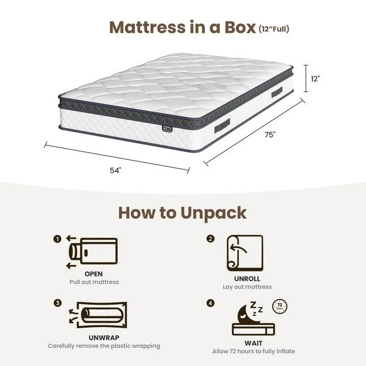 🎉Last day clearance sale!🛏️Mattress 10-12 Inch Hybrid Mattresses in a Box