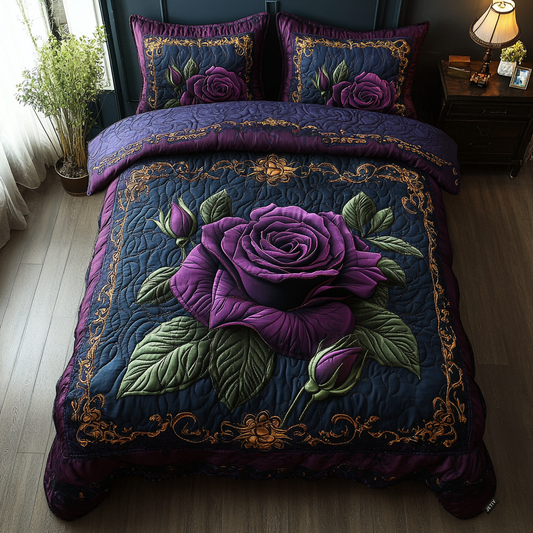 Lavender Elegance 3-Piece Quilted Bedding Set NCU0DV3632