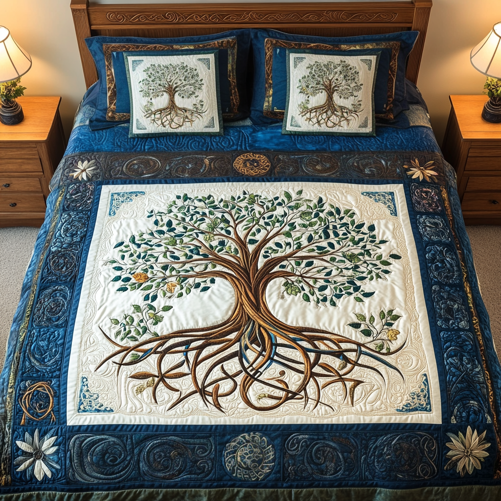Tree Of Life 3-Piece Quilted Bedding Set NCU0VT71