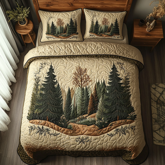 Whispering Trees 3-Piece Quilted Bedding Set NCU0DV4743